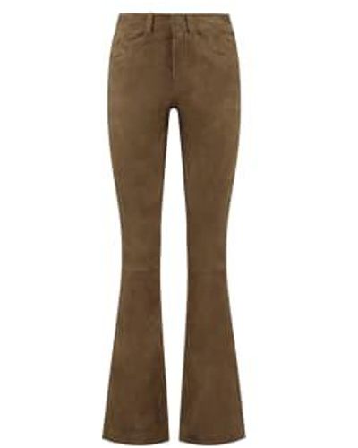 Goosecraft Pantalon en daim hartville - Marron