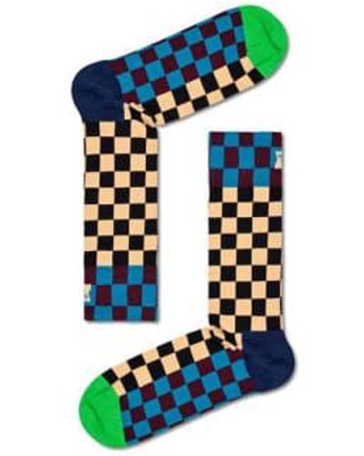 Happy Socks Chaussettes Damier P000078 - Bleu