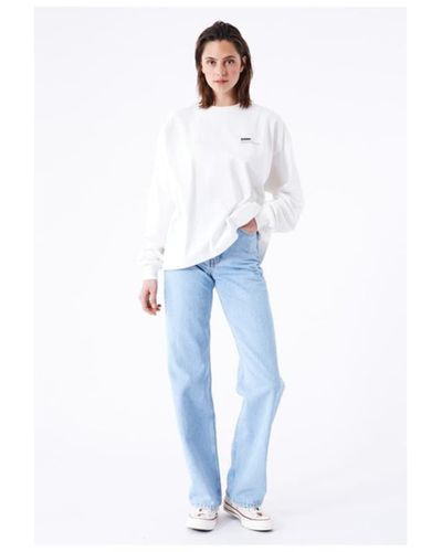 Anorak Dr Denim Lily Long Sleeve Top Off White World - Blue