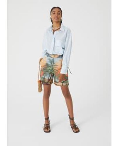 Beatrice B. Jacquard-Shorts mit Palmen-Print - Weiß