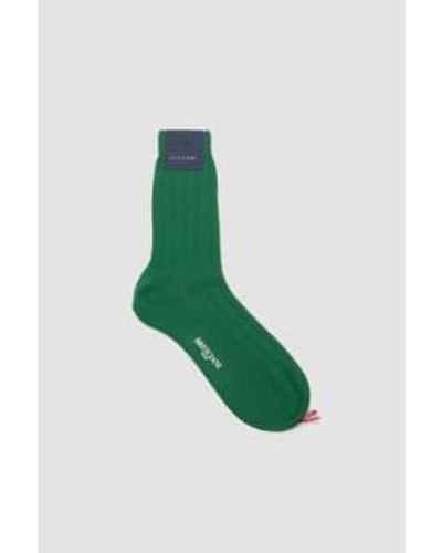 Bresciani Cotton Short Socks Bandiera - Verde