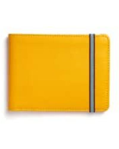 Carre Royal Yellow Leather Wallet With Elastic