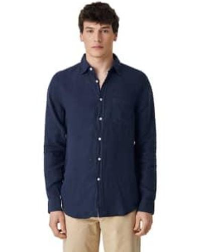 Portuguese Flannel Leinen langarm shirt - Blau