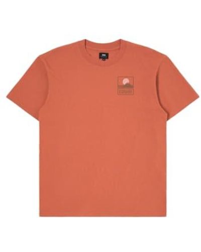Edwin T-shirt Sunset On Mt Fuji Uomo Baked Clay M - Orange