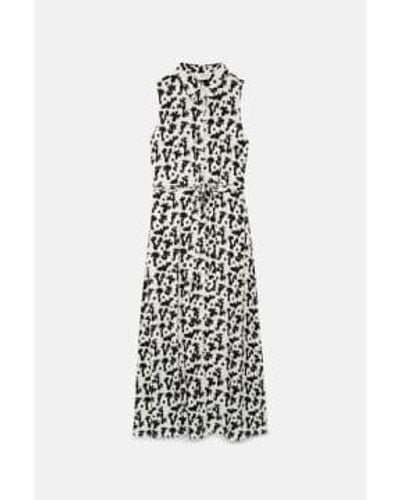 Compañía Fantástica Coral Print Long Shirt Dress Xs - White