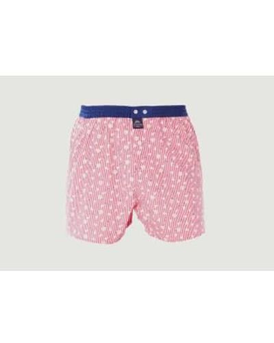 McAlson Badminton Printed Cotton Striped Shorts S - Pink