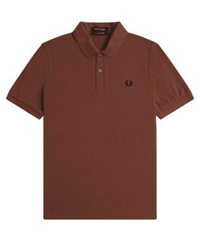 Fred Perry Reissues Original Plain Polo Whiskey & Black 38 - Brown
