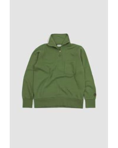Universal Works Half Zip Sweatshirt L - Green