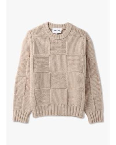 FRAME Mens Grid Sweatshirt In Oatmeal - Neutro