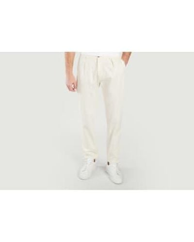 Noyoco Pantalones Sienna en algodón elevado - Blanco