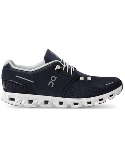 On Shoes Navy Mens Cloud 5 Runners Shoes - Blu