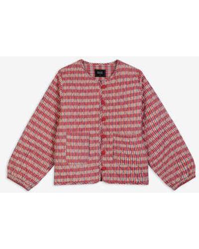 Lowie & Blue Check Quilted Jacket S - Red