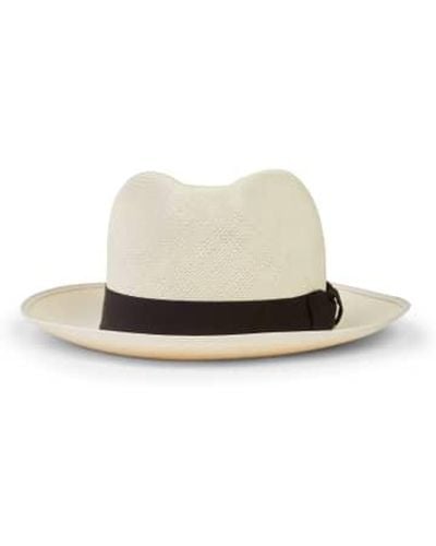 Christys' Classic Folder Panama Hat Band Bleached 57 - White