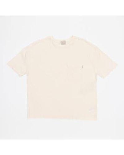 Brixton T-shirt poche insouciant surdimensionné dans la crème - Blanc