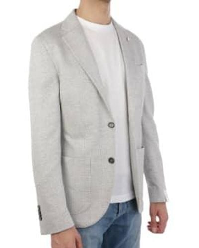 L.B.M. 1911 Check gris claro slim fit stretch jersey blazer 35205/1
