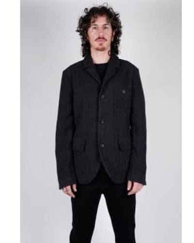 Hannes Roether Mixed Blazer Charcoal Extra Large - Black