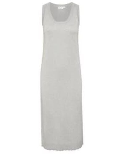Saint Tropez Sleeveless Milasz Shimmer Long Tank Dress Silver S - White
