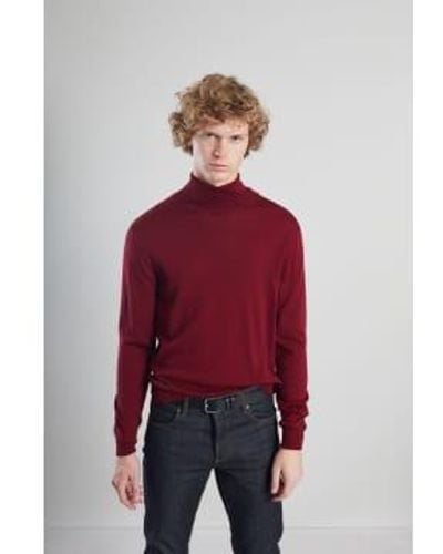 L'Exception Paris Red Merino Turtleneck Sweater