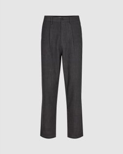 Minimum Pleato Chino Trousers 9620 Dark Melange 32 - Grey