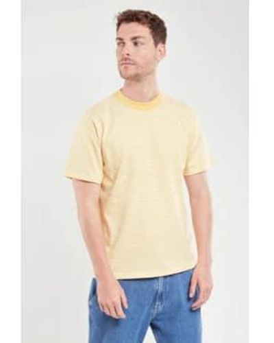 Armor Lux 59643 t-shirt rayé patrimonial en jaune / lait