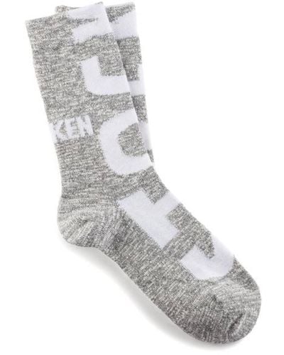 Birkenstock Gray Marl Cotton Slub Logo Socks