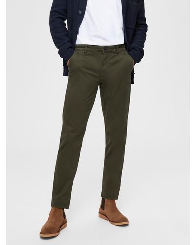 SELECTED Selected Pantalon Chino Vert Foret - Noir