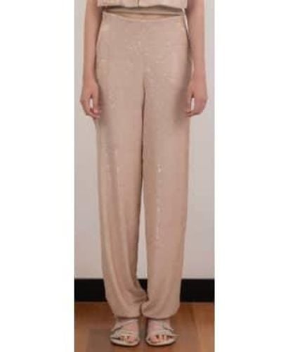 Nude Sequin Trousers - Pink