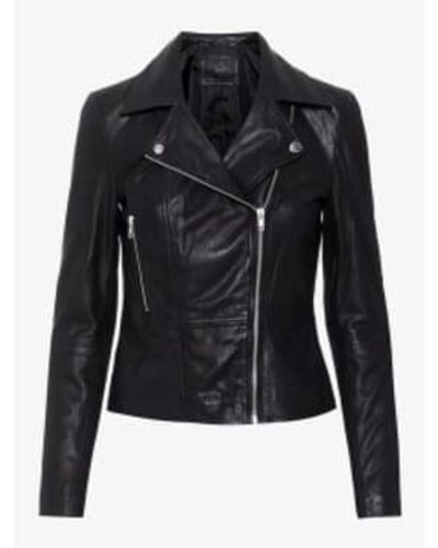 Y.A.S Sophie Leather Jacket L - Black