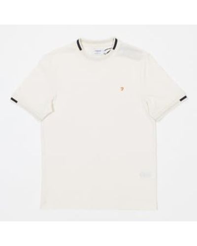 Farah Vintage bedingfield tipping t-shirt in creme - Weiß