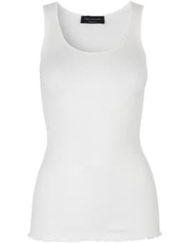 Rosemunde Rib Knitted Silk Top New S - White