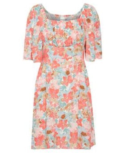 Ichi Sanora Short Dress-Multi Flower-2012263 - Pink