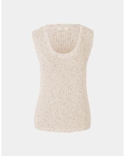 Riani Knitted Glitter Specks Sleeveless Vest Col: 802 , Size: 14 - Natural