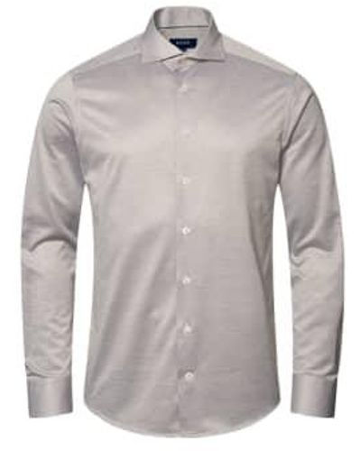 Eton Mid Khaki Green Slim Fit Jersey Shirt 10001014565 - Grigio
