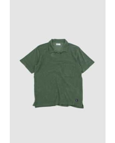 Universal Works Vacation Polo Birch Light Weight Terry S - Green