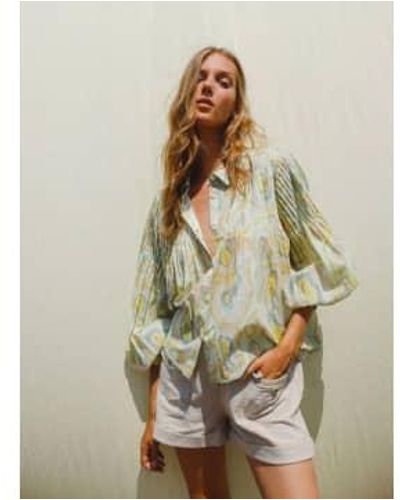 indi & cold Pleated Geode Shirt - Natural