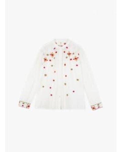 An'ge Solinari Embroidered Blouse L - White