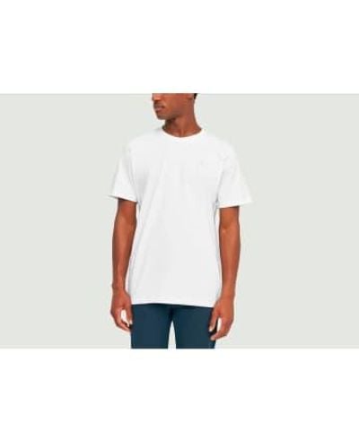 Knowledge Cotton Badge Regular Fit T Shirt 1 - Bianco