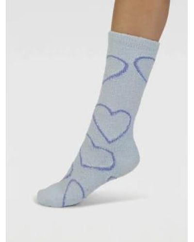 Thought Spw922 Marjorie Fluffy Bed Socks - Blue