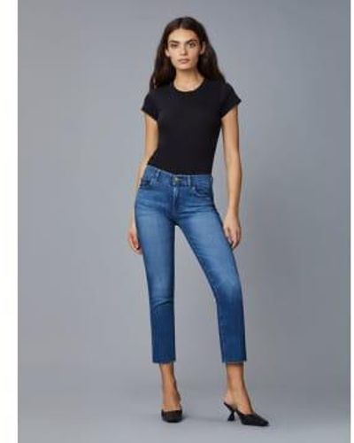 DL1961 Stella Raw Mara Straight Intasculpt Jeans - Blu