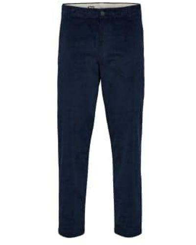SELECTED Slim Blue Velvet Trousers