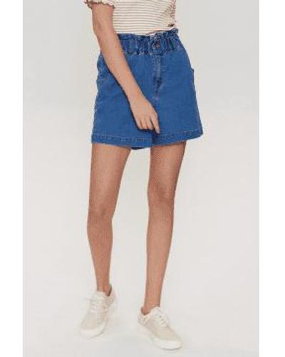 Numph Lulu Medium Denim Shorts - Blu