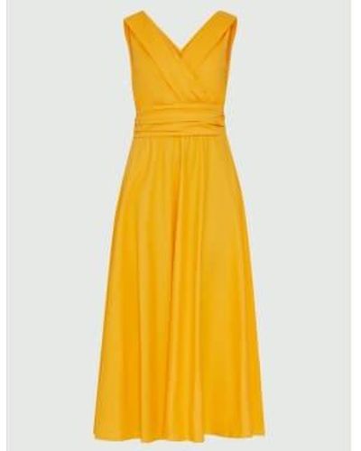 Marella Amarillo naranja long fit and flare vestido