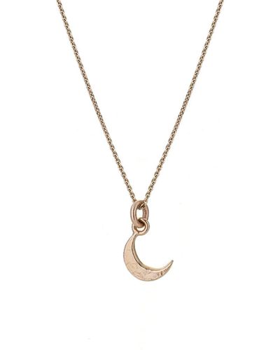 Renné Jewellery 9 Carat Trace Chain & Salina Mini Moon 18" - Metallic