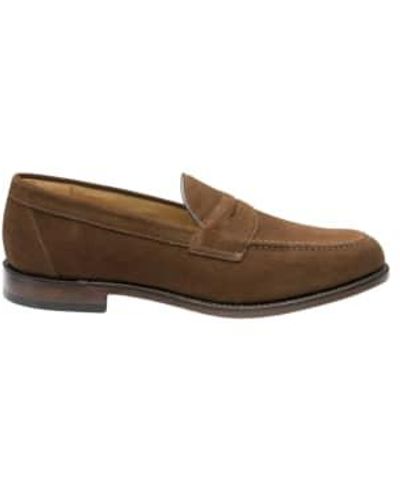 Loake Sue impérial penny loafer - Marron