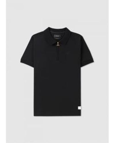 Android Homme Mens Reg Fit Zip Poloshirt In - Nero