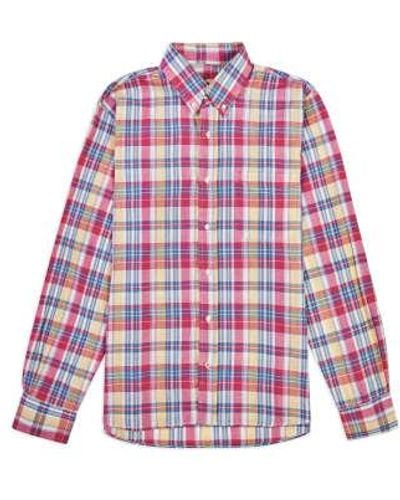 Burrows and Hare Burrows And Hare Madras Button Down Shirt - Rosa