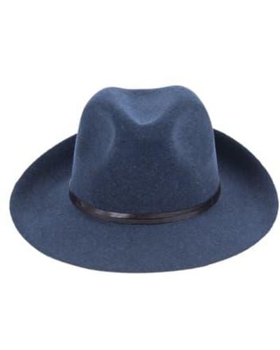 Travaux En Cours Felt Fedora Hat Skyline 60 - Blue