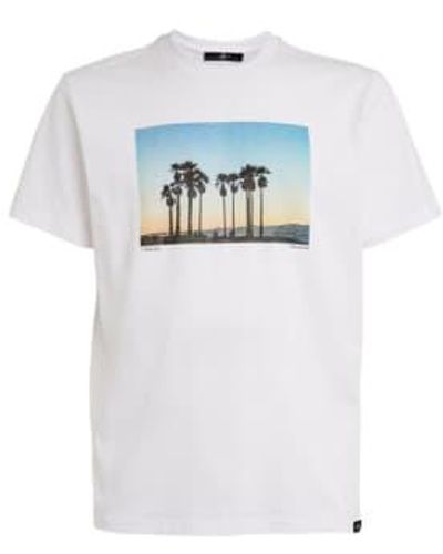 7 For All Mankind Weißes fotografisches t-shirt mit palmendruck jslm332gwp
