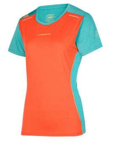 La Sportiva T-Shirt-Tracer Donna Cherry Tomaten/Lagune - Orange