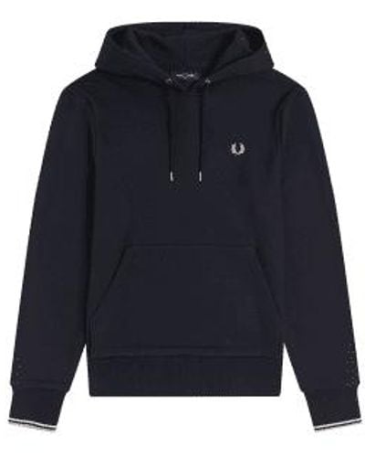 Fred Perry Tipped Hooded Sweatshirt Navy S - Blue